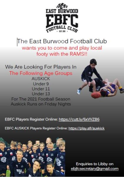 Junior players wanted 2021