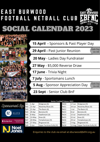 2023 Social Calendar